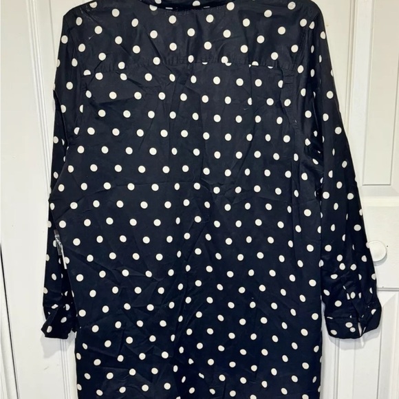Crown & Ivy Polka Dot Black and White Button up - Picture 2 of 4